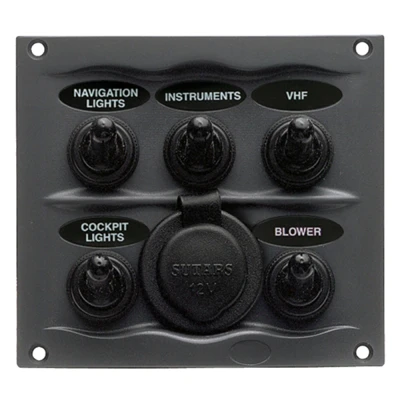 Afbeelding van BEP Marine 900 5WPS Schakelpaneel 5 Schakelaars en 12V Stopcontact
