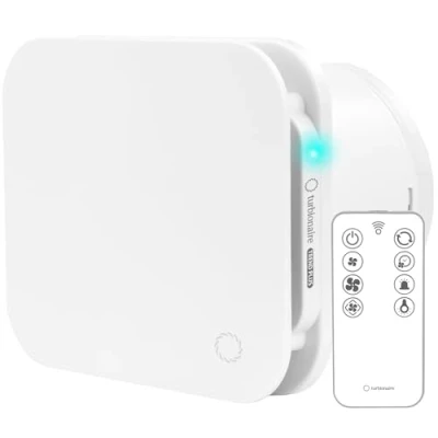 Afbeelding van Turbionaire Trend Plus 150 WM Afvoerventilator voor badkamer, keuken, afstandsbediening, multifunctioneel, max. 6,5 W, 7 snelheden+boost, Brushless Motor, terugslagklep, instelbare timer, stil, 150mm