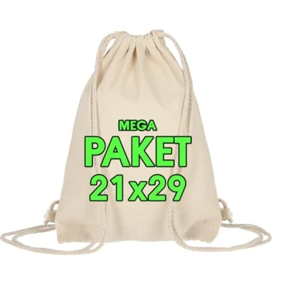 Afbeelding van ELES VIDA sporttas voor kinderen 21 x 29 cm met trekkoord om te schilderen en ontwerpen tassen Oeko TEX® geteste kleine sporttassen festival evenemententas feest jute tas (Natuur 10 stuks)