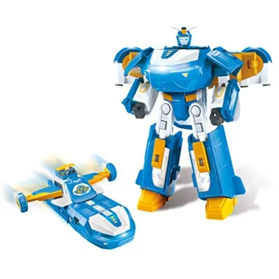 Afbeelding van Super Wings 3 in 1 World Aircraft Transforming Robot met licht en geluidseffecten een Transform a Bot Jett 2 inch transformator, speelgoed voor jongens meisjes vanaf jaar