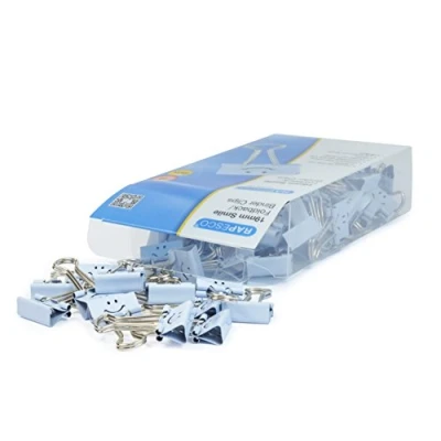 Afbeelding van Rapesco 1424 19 mm Smiley Papierklemmen, Poederblauw, Verpakking van 80