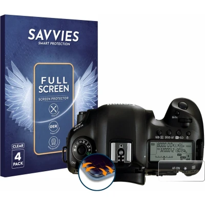 Afbeelding van Savvies Screenprotector voor Canon EOS 5D Mark IV (Schouderdisplay) Folie Beschermfolie transparant volledig dekking (4 Stuks)