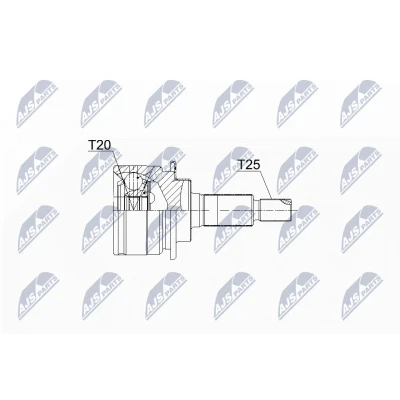 Afbeelding van NTY NPZ SU 035 Homokineet Vooras links, rechts TPE (thermoplastische elastomeer)
