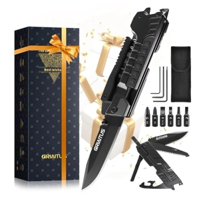 Afbeelding van Cadeaus voor mannen Vader Echtgenoot, MultiTool Mes 17in1 Unieke verjaardag, Kerstcadeaus, Cool Gadget, Campingaccessoires, Gadget Cadeau idee verjaardagen, Kousvullers