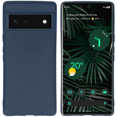 Afbeelding van Google Pixel 6 Pro Hoesje Siliconen en TPU (zacht) iMoshion Softcase/Backcover Donkerblauw Telefoonhoesje