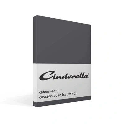 Afbeelding van Kussenslopen Cinderella Antracite (Satijn) (set van 2) 60 x 70 cm