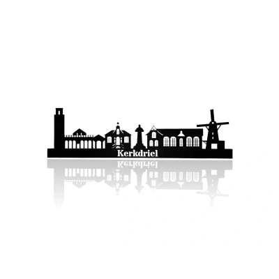 Afbeelding van Skyline van Kerkdriel Zwart mdf 110 cm