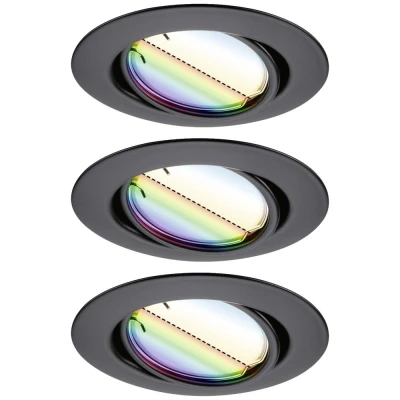 Afbeelding van Paulmann 92468 LED inbouwlamp Set van 3 stuks 14.7 W Zwart (mat)