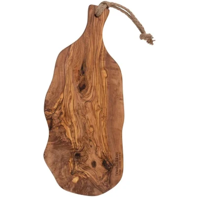 Afbeelding van Bowls and Dishes Pure Olive Wood olijfhouten Borrelplank Tapasplank Serveerplank Rustique met handvat 45 50 cm BBQ tip!