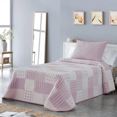 Afbeelding van VIALMAN Lichte Sprei Sofia 21 voor tweepersoonsbed 135 cm 230 x 270 cm, roze