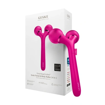 Afbeelding van GESKE SmartAppGuided™ Sonic Facial &amp; Body Roller 4 in 1 Dermaroller Apparaat voor gezicht en lichaam Dermarol Professionele gezichtsroller Verstevigt definieert