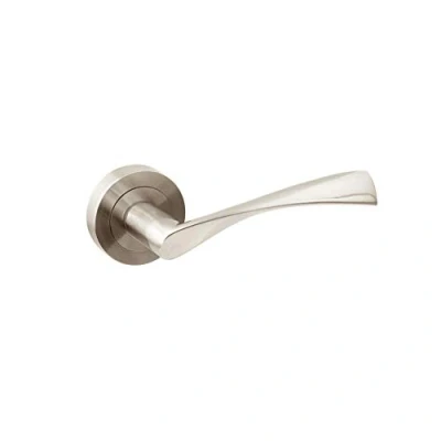Afbeelding van Emuca Klinken Twist voor binnendeur, met rozet D.50 mm, Aluminium, satijnnikkel, 1 set.