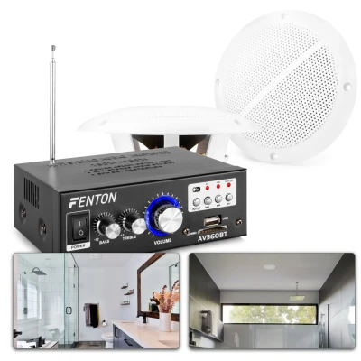Afbeelding van SkyTronic BS05 Waterdichte luidsprekers badkamer 5&quot; met versterker
