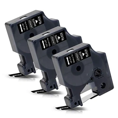 Afbeelding van Dymo D1 Combo Pack tape voor LabelManager 160 280 260P 360D 500TS LabelWriter 450 DUO Labelprinter 12mm wit op zwart