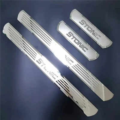 Afbeelding van MAATEE 4stuks Auto Rvs Instaplijsten Kick Platen,voor KIA STONIC 2017 2022,buitenste Welkom Pedaal Scuff Guard Drempel Plaat Sticker Trim Bescherming Accessoires