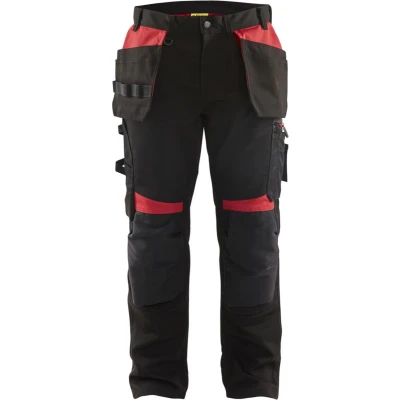 Afbeelding van Blaklader Werkbroek met spijkerzakken 1555 1860 Zwart/Rood