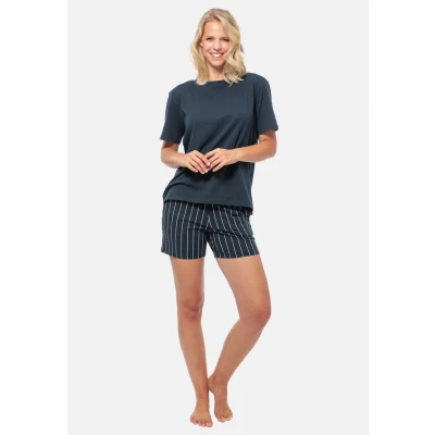 Afbeelding van Schiesser SET Pyjama Blau gestreift dunkelblau, Dames, Maat: 36, dunkelblau