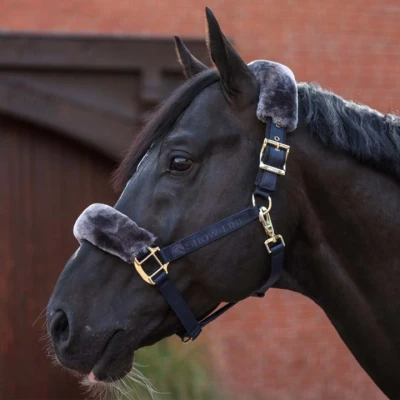 Afbeelding van Bucas Halster Show Line Navy/Grijs Cob