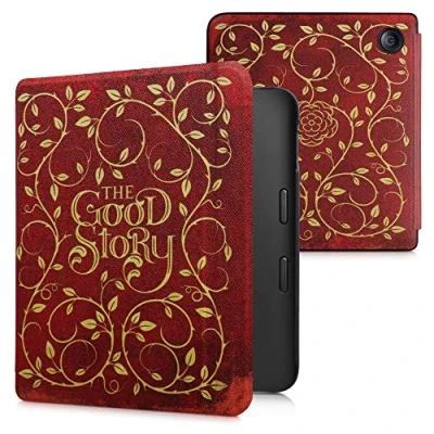 Afbeelding van kwmobile e reader hoesje compatibel met Kobo Libra 2 Magneetsluiting Ereader case Sprookjesboek in geel/oranje/rood