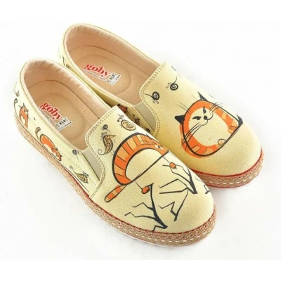 Afbeelding van Goby Lazy Cat Sneakers Handgemaakt Premium Kwaliteit Maat 36