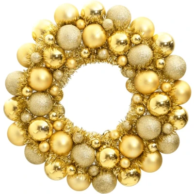 Afbeelding van Kerstkrans 45 cm polystyreen goudkleurig