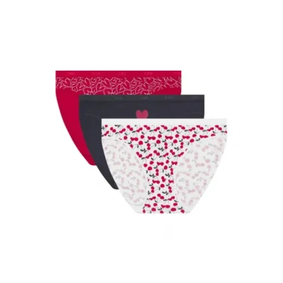 Afbeelding van Dim Damesslip, katoen, comfortabel, 3 stuks, Cheri Set, M
