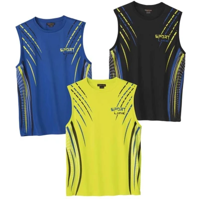 Afbeelding van ATLAS FOR MEN Set van 3 mouwloze T shirts Sport Line Heren Verkrijgbaar in grote maten 5XL