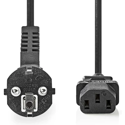 Afbeelding van Stroomkabel Schuko Male IEC 320 C5 2,0 m Zwart