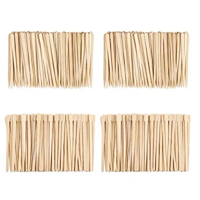 Afbeelding van BaiJ Wenkbrauwwaxsticks, 400 stuks houten waxapplicatorsticks, kleine wasspatels, applicatortong voor lichaam, gezichtshaar, neus, wenkbrauwverwijdering