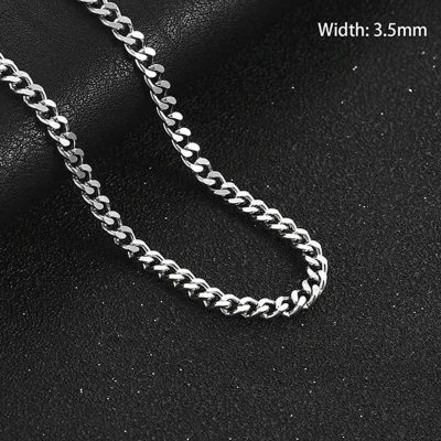 Afbeelding van Aramat Jewels Halskettingen RVS Curb Cubaanse Ketting gourmetschakel 50cm / 3.5mm