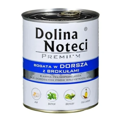Afbeelding van DOLINA NOTECI Premium Rijk aan kabeljauw met broccoli nat hondenvoer 800 g
