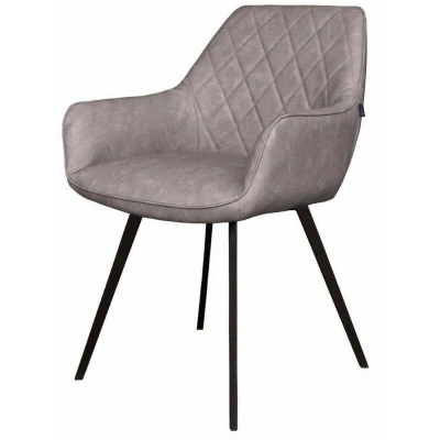 Afbeelding van Kick Karl eetkamerstoel PU leer grijs/beige