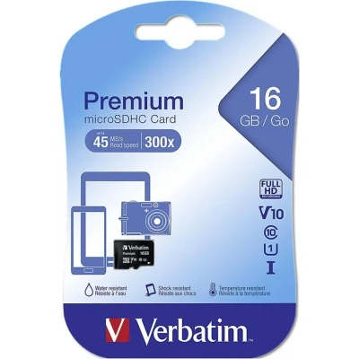 Afbeelding van Verbatim Microsdhc Geheugenkaart, Klasse 10, 16 Gb Geheugenkaart