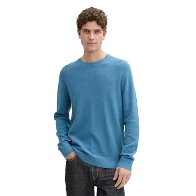 Afbeelding van TOM TAILOR heren trui, 37095 Ocean Blue Melange, M