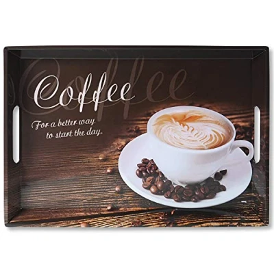 Afbeelding van dienblad Rechthoekig koffie Print Design Thee