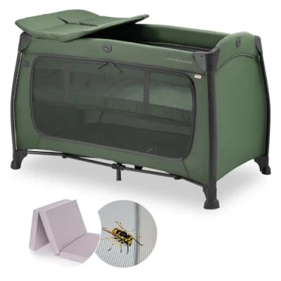 Afbeelding van Hauck Play n Relax Center babyreisbed met comfortabele matras en insectenbescherming, inzetstuk voor pasgeborenen, aankleedkussen tas (in hoogte verstelbaar opvouwbaar)