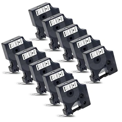 Afbeelding van 10 x Vervanging van compatibele label tape voor DYMO D1 45013 S0720530 Zwart op wit 12 mm 0,47 Labeltape LabelManager 160 210D 220P 360D 280 420P 450D PNP Labelpoint 2555 0 1500 100 labelwriter 450 duo