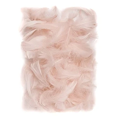 Afbeelding van Netuno 150 stuks rode decoratieve beige 10g pluizige veren voor doe het zelf knutselen Pasen Kerstmis