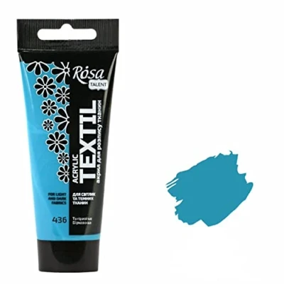 Afbeelding van Krevo Art Stofverf, wasbestendig, textielverf, turquoise, acrylverf op waterbasis, tube van 60 ml, textielverf wasmachinebestendig om te fixeren, intensief dekkend voor lichte en donkere stoffen