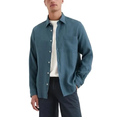 Afbeelding van Marc O&#039;Polo KENT COLLAR, LONG SLEEVES, ONE Rectangular Chest POCKET, Style Overhemd, Heren, Maat: 3XL, Storm