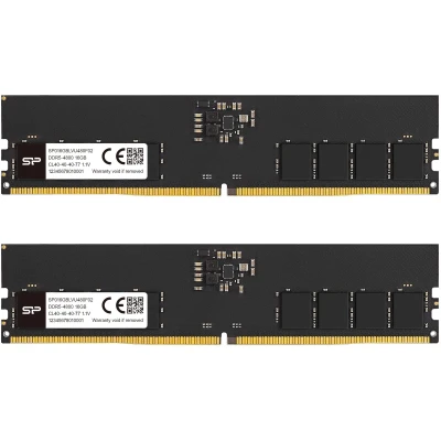 Afbeelding van Silicon Power DDR5 32GB (2x16GB) 4800MHz (PC5 38400) 288 pin CL40 1.1V UDIMM Non ECC Desktop RAM Computer Memory SP032GBLVU480F22
