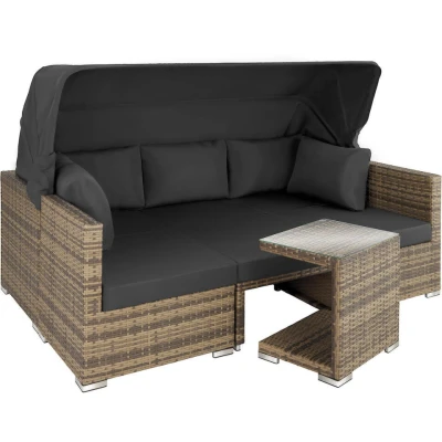 Afbeelding van tectake Wicker loungeset San Marino natuur