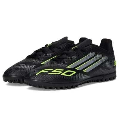 Afbeelding van adidas Performance F50 CLUB Unisex Voetbalschoenen voor kunstgras core black/ironcoloured/lucid lemon kinderen, Maat: 29 Kunststof