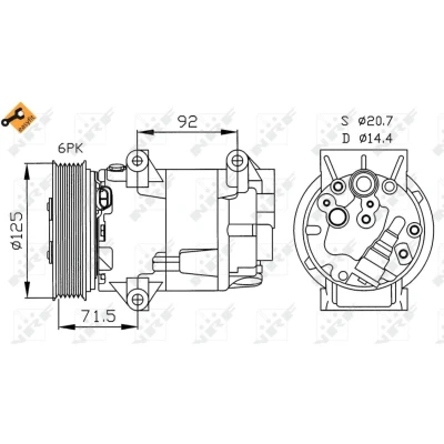 Afbeelding van Compressor, airconditioning NRF 32208