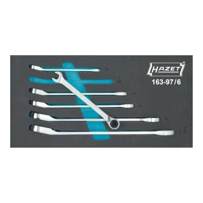 Afbeelding van Hazet 163 97/6 Steek ringsleutelratelset 6 delig 8 19 mm