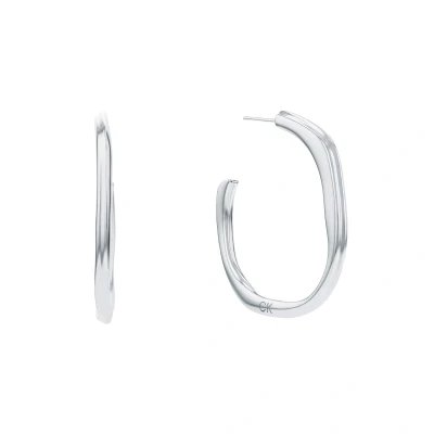 Afbeelding van Calvin Klein CJ35000643 Dames Oorbellen Oorknopjes Sieraad Staal Zilverkleurig 4 mm breed 33 lang