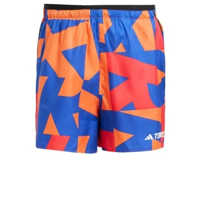 Afbeelding van Adidas Terrex Multi Light Printed Korte broeken, Heren, Maat: Lx5&quot;, Semi lucid blue/pure ruby/semi impact orange/warm clay
