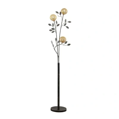 Afbeelding van Lucande vloerlamp 3lichts IJzer H: 160 cm G9 zwart, goud