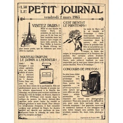 Afbeelding van Florilèges Design FH113027 scrapbooking stempel Le Petit Journal, beige