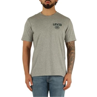 Afbeelding van Levi&#039;s Graphic CREW NECK TEE Tshirt print, Heren, Maat: Medium, Midtone heather grey